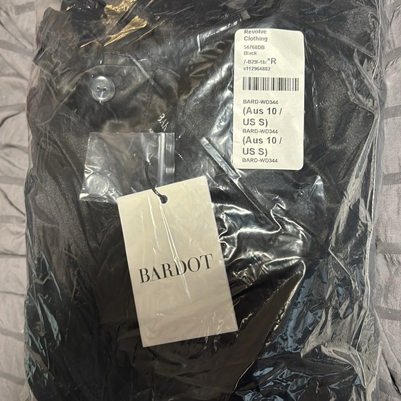 NWT Revolve Bardot Black Ruched Bodycon Mini Dress - Picture 10 of 10